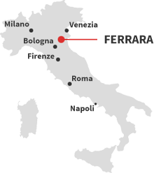 Ferrara in italia - cartina ubicazione